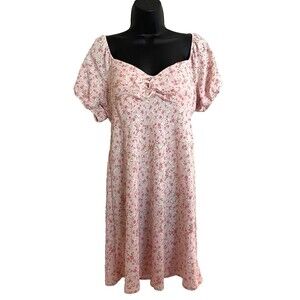 Y2K Milkmaid Babydoll Dress L (12-14) Romantic Rose Coquette Fairy